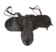 THE SADDLE USED BY DANNY MAHER WHEN HE RODE THE WINNERS OF THREE ENGLISH DERBYS: ROCK SAND in 1903, CICERO in 1905, and SPEARMINT in 1906, as well as numerous other races Maher rode for King Edward VII, however the king's horses were raced under the name - 3