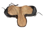 THE SADDLE USED BY DANNY MAHER WHEN HE RODE THE WINNERS OF THREE ENGLISH DERBYS: ROCK SAND in 1903, CICERO in 1905, and SPEARMINT in 1906, as well as numerous other races Maher rode for King Edward VII, however the king's horses were raced under the name - 4