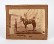 THE SADDLE USED BY DANNY MAHER WHEN HE RODE THE WINNERS OF THREE ENGLISH DERBYS: ROCK SAND in 1903, CICERO in 1905, and SPEARMINT in 1906, as well as numerous other races Maher rode for King Edward VII, however the king's horses were raced under the name - 9