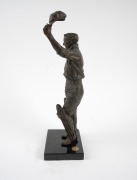 DON BRADMAN: 1999 bronze statuette "Don Bradman - Lord's 1930 - The Great Man" by Tanya Bartlett, limited edition #999/2500, signed and editioned on the bat, raised on marble base, overall height 39cm; offered with timber case. - 2