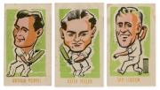1948 KIDDY'S FAVOURITES: "Popular Cricketers" complete set of 52 magazine cards, noted Don Bradman, Sidney Barnes, and Don Tallon. A scarce series. [Most cards with an unidentified circular handstamp on reverse.]