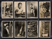 J.A. PATTREIOUEX: 1935 "Sporting Events And Stars" complete set [96] of real photograph cigarette cards, including several very scarce and desirable cards such as #2 Don Bradman, #56 Joe Louis, and #19 R.T. (Bobby) Jones; VG/F. Rarely offered as a complet - 2