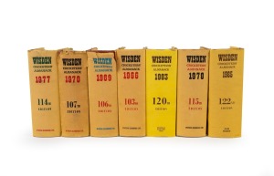 109 · WISDEN CRICKETERS' ALMANACKS: All hardback editions with dust jackets, comprising 1966, 1969, 1970, 1977, 1978, 1983, and 1985. (7 volumes)