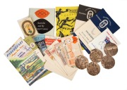 A group of 1956 Melbourne Olympics ephemera, including tickets, staff pass out, official programmes, pamphlets, first day covers, and other items. (20+ items)
