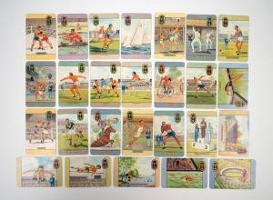 1956 COLES SWAP CARDS: "Olympic Sports & Melbourne Olympic Venues" part-set [26/28]; mixed condition.