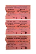 JOHNNY FAMECHON: Three original ringside tickets to the 1968 September 13 match against Canadian Billy McGrandle at Festival Hall. Famechon won the bout, retaining his Commonwealth British Empire Featherweight title. (3 items)