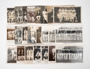 POSTCARDS: Group of twenty-three early 20th century cricket team photograph postcards, including Australian Test Teams (1921/1926/1930 - Bradman features), as well as teams from England, The West Indies, New Zealand, and South Africa. (23 items)