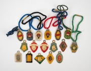 MEMBERSHIP FOBS: Group comprising eleven Adelaide Oval membership fobs for the seasons 1971/72 to 1980/81 (some duplication), together with six South Australian Cricket Association membership fobs for the seasons 1981/82 to 1985/86 (slight duplication). (