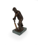 W.G. GRACE: Bronze statuette on marble plinth, Grace's name etched at base, height 29cm.