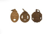 MELBOURNE CRICKET CLUB: Membership fobs for Country Members, comprising 1933-34 (#9), 1934-35 (#605), and 1935-36 (#341); all made by Bentley. (3 items) - 2