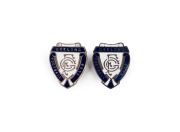 GEELONG: Two 1950s "Geelong Football Club" enamelled badges, made by K.G. Luke, Melbourne.