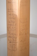 Benson & Hedges Bicentennial Test 1988 bat, full size souvenir Gray-Nicolls brand, with full scoreboard affixed to the front of the blade, and signed verso by both teams (the Australian signatures all legible but slightly faded). - 2