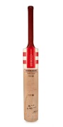 AUSTRALIA v SRI LANKA - 2nd TEST 1989-90 AT BELLERIVE OVAL, HOBART: A full-size Gray-Nicolls "Runmaker Tuff Coat" cricket bat, signed to the front by the Australian and Sri Lankan teams; the Australian signatures are damp-affected.