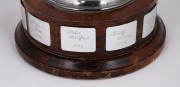 SWANS BEST & FAIREST TROPHY: Original silver-plated trophy mounted on a timber plinth, inscribed "Swann Insurance Perpetual Trophy for Best & Fairest Player - South Melbourne Football Club", the plinth with plaques engraved Norm Goss 1974, Peter Bedford 1 - 4