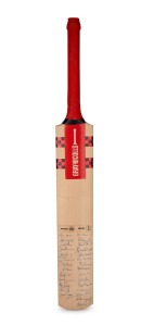 177 · REBIRTH OF THE ASHES - UNOFFICIAL TEST MATCH AT SUNBURY 1995: A full-size Gray-Nicolls cricket bat, signed by both teams including captains Allan Border and David Gower.