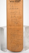 A full-size Ian Redpath Oval Driver cricket bat, signed by members of both teams during the 1971-72 Rest of the World XI tour of Australia; the Australian signatures include Ian Johnson, Len Maddocks, Alan Connolly, Jack Potter and Lindsay Kline; the rest - 2
