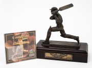 DONALD BRADMAN: Bronze statuette "The Cover Drive" by Fredric Whitehouse, Bradman Museum limited edition 233/500, height 19cm, CoA present.