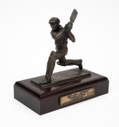 DONALD BRADMAN: Bronze statuette "The Cover Drive" by Fredric Whitehouse, Bradman Museum limited edition 233/500, height 19cm, CoA present. - 2