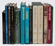 A collection of books, including "Test Decade 1972/1982" by Eagar (1982); "The Complete Who's Who of Test Cricketers" by Martin-Jenkins (1983); "The Art of Cricket" by Simon & Smart (1983); "Glorious Innings - Treasures from the Melbourne Cricket Club Col
