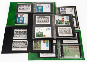 Five albums of first-day covers, comprising 1973 "100 Years Of English Country Cricket", 1975 "Prudential Cup", 1977 "Australian Centennial Tour", 1979 "Prudential Cup", and 1980 "Cricket Centenary". (100+ first-day covers)
