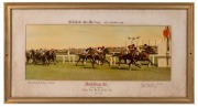 THE 1948 CAULFIELD CUP engraved "CAULFIELD CUP 1948 - WON BY - MESSRS A.W. STEELE & M. RESS & EXORS. ESTATE OF LATE H. HILLS - ch h RED FURY - Trainer J. FLANNERY - Rider W. Briscoe", the magnificent solid 9ct gold twin-handled cup of 654gms; raised on tu - 4