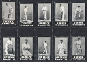 277 · Diverse group of cigarette cards comprising 1900s Ogden's Tab Cigarettes (47 cards across Series A + B and 1901 series), 1908 Wills's "Cricketers" part-set [48/50] with two duplicates, 1926 Wills's (New Zealand) "English Cricketers" complete set of 25, and 1926 Ogden's "Cricket" part-set [34/50]; mixed condition. (Total: 156)