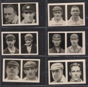Diverse group of 1900s-1930s cricket trade cards, including Allen's [29], Wizard For Boys [32], The Boys' Realm [7], Chums [9], De Reske [9], Boys' Magazine [8], Patrol Tobacco [5], and many others; noted Don Bradman and Bill Ponsford; mixed condition - m - 4
