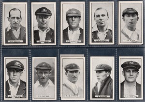 287 · B. MORRIS & SONS: 1925 "Australian Cricketers" complete set [25] plus 1 duplicate, including noted Ryder, Ponsford, Grimmett, and Trumper; condition excellent.