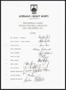 A group, comprising of VICTORIA Nov.1983 the Sheffield Shield Team v South Australia (including Ray Bright, Merv Hughes, Dean Jones and Mick Taylor); November 1987 WESTERN AUSTRALIA v New Zealand (including Graeme Wood, Geoff Marsh, Tom Moody and Tim Zoeh - 2