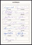 A group, comprising of VICTORIA Nov.1983 the Sheffield Shield Team v South Australia (including Ray Bright, Merv Hughes, Dean Jones and Mick Taylor); November 1987 WESTERN AUSTRALIA v New Zealand (including Graeme Wood, Geoff Marsh, Tom Moody and Tim Zoeh - 5