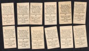 1933 GIANT BRAND LICORICE: "League and Association" part-set [12/24], comprising all the VFA cards from that set - Brighton, Brunswick, Camberwell, Coburg, Northcote, Oakleigh, Port Melbourne, Prahran, Preston, Sandringham, Williamstown, and Yarraville; G - 2