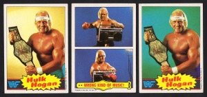 18 · 1986 SCANLENS - HULK HOGAN: Rare #1/66 and #16/66 cards, together with Titan Sports "Ringside Action" #56. (3 items)