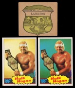 An accumulation of sports trading cards, including fifty-four Scanlens 1986 WWF cards (noted Hulk Hogan #1 and #16), as well as several early cigarette cards (boxing, cricket, horseracing). (100+ items)