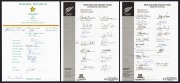 NEW ZEALAND: 1990 Tour to Pakistan Official team sheet with 18 signatures including Martin Crowe, Ian Smith, Mark Greatbatch and Adam Parore; NEW ZEALAND: 1990/91 Tour to Australia Official team sheet with 14 signatures including Martin Crowe, Ian Smith, 