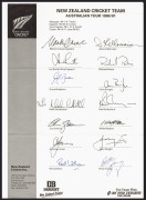 NEW ZEALAND: 1990 Tour to Pakistan Official team sheet with 18 signatures including Martin Crowe, Ian Smith, Mark Greatbatch and Adam Parore; NEW ZEALAND: 1990/91 Tour to Australia Official team sheet with 14 signatures including Martin Crowe, Ian Smith, - 3