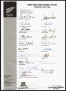 NEW ZEALAND: 1990 Tour to Pakistan Official team sheet with 18 signatures including Martin Crowe, Ian Smith, Mark Greatbatch and Adam Parore; NEW ZEALAND: 1990/91 Tour to Australia Official team sheet with 14 signatures including Martin Crowe, Ian Smith, - 4