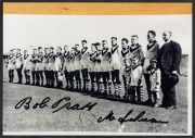 SOUTH MELBOURNE SWANS AUTOGRAPHS: Large group of signed pictures, the largest 15 x 21cm, mostly featuring Bob Pratt, but also Jack Garrick, Jim Dorgan, and others. (60+ items) - 3