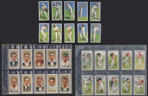 295 · JOHN PLAYER & SONS: Group of three cigarette card sets comprising 1926 "Cricketers - Caricatures By RIP" [50], 1930 "Cricketers" [50], and 1934 "Cricketers" [50]; condition G/VG. (150 items)