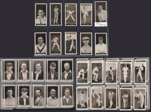 296 · OGDEN'S: Group comprising 1926 "Cricket" complete set [50], 1928 "Australian Test Cricketers" complete set [36], and 1938 "Prominent Cricketers Of 1938" complete set [50]; G/VG. (136 items)