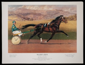 CHAMPION AUSTRALIAN THOROUGHBREDS: Group of ten c. 1980s prints of works by artist and Christian Brother Patrick Dennehy, all signed at lower right, comprising Manikato (3), Maori's Idol (3), Kingston Town (2), and Tulloch (2); all 31 x 41cm.