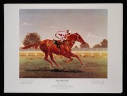 CHAMPION AUSTRALIAN THOROUGHBREDS: Group of ten c. 1980s prints of works by artist and Christian Brother Patrick Dennehy, all signed at lower right, comprising Manikato (3), Maori's Idol (3), Kingston Town (2), and Tulloch (2); all 31 x 41cm. - 2