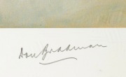 DON BRADMAN: "Sir Don Bradman" print by Alan Fearnley, signed by Bradman and the artist, limited edition #284/850; framed and glazed, 57.5 x 47cm overall. - 2