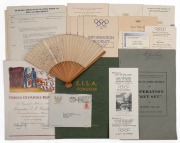 An archive of ephemera from Frederick Hay Christison's time as Commandant of the Ballarat Olympic Village, including a copy of the speech given by the mayor of Ballarat to welcome the athletes to the Village, a certificate of appreciation to Christison fr