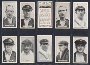 286 · 1925 B. MORRIS & SONS LTD.: "Australian Cricketers" complete set [25], noted Clarrie Grimmett, Bardsley and Ponsford; EF condition.
