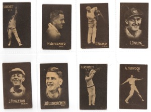 299 · 1928 "GIANT" BRAND LICORICE: "Australian Cricketers" complete set [24], noted Don Bradman, Clarrie Grimmett, and Bill Ponsford; mainly EF condition.