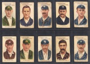 1907 WILLS CAPSTAN: "Prominent Australian and English Cricketers" series one part-set [37/50], together with series two grey captions part-set [19/23], plus 9 duplicates; mixed condition. (65 items)