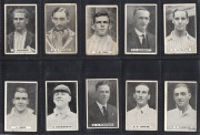 1932 SWEETACRES CHAMPION CHEWING GUM: "Test Records" complete set [32], together with "Prominent Cricketers" complete set [32]; noted Don Bradman and Eddie Gilbert (one of the few sets to feature this famous indigenous fast bowler); mixed condition. (64 i