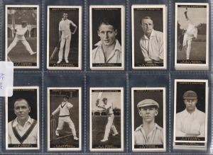 263 · OGDEN'S CIGARETTE CARDS - CRICKET: Group comprising "Cricket 1926" complete set [50], together with 1928 "Australian Test Cricketers" complete set [36], including noted Don Bradman, Archie Jackson, and Jack Hobbs; mainly fine. (86 items)