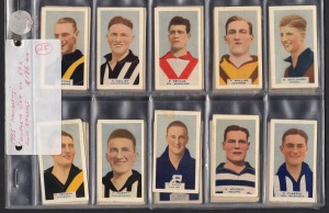 267 · 1933 HOADLEYS: "Victorian Footballers" complete set [50], text at base "Photos by courtesy of the Manufacturers B.D.V. Cigarettes"; mixed condition.
