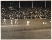 THE BODYLINE SERIES - THE MELBOURNE TEST MATCH - AUSTRALIA'S ONLY WIN Six original "Herald Feature Service" press photographs, all 20 x 25cm format, and each image with copyright stamps and printed explanatory slip affixed verso. Annotations include "O'B - 6
